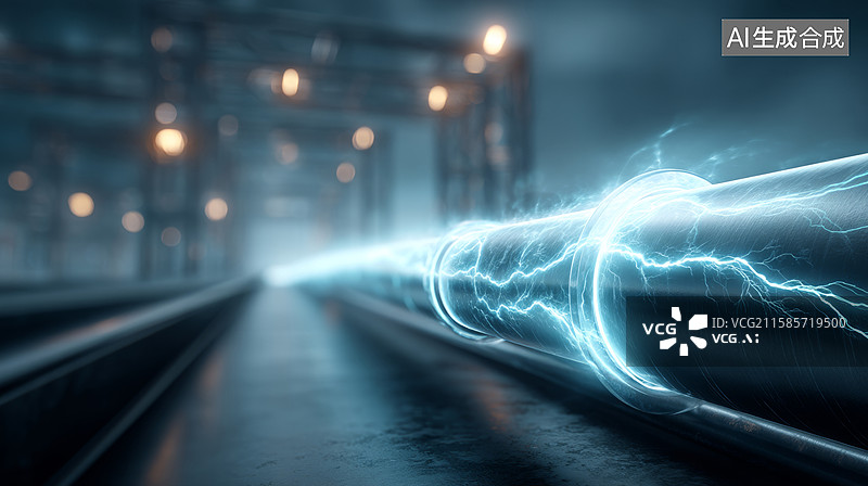【AI数字艺术】未来科技电力传输图片素材