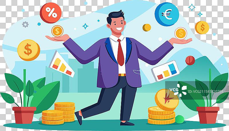 外汇交易员在玩弄货币硬币图片素材