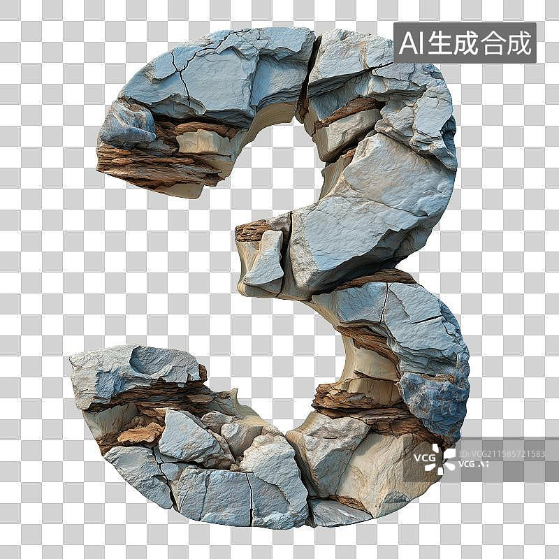 【AI数字艺术】3D立体岩石数字0免抠元素图片素材