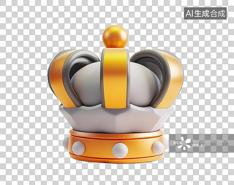 【AI数字艺术】3D三维卡通古典皇冠元素图片素材