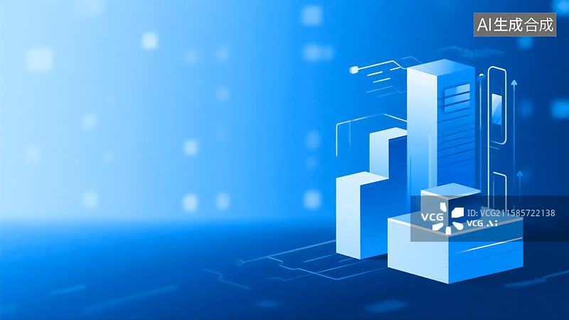 【AI数字艺术】科技概念三维插画图片素材