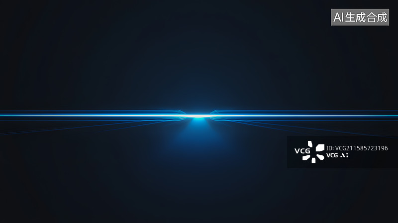 【AI数字艺术】蓝色光线的未来之路图片素材