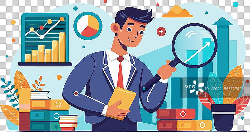金融分析师正在分析市场数据图片素材