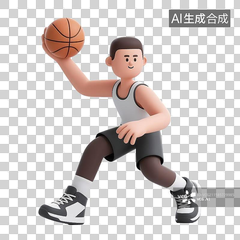 【AI数字艺术】打篮球的篮球运动员图片素材