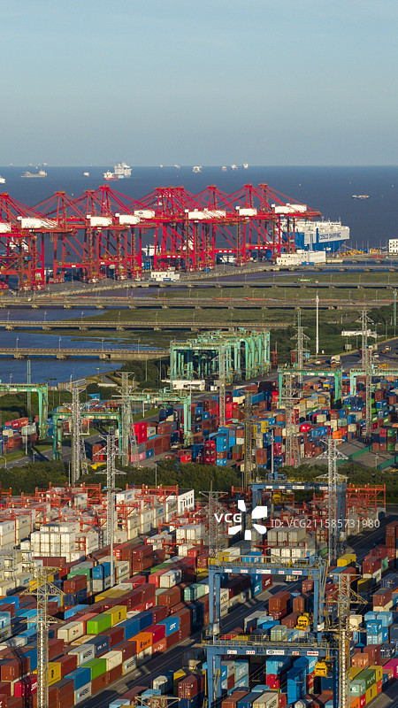 上海外高桥上海港口航拍图片素材