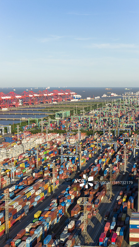 上海外高桥上海港口航拍图片素材