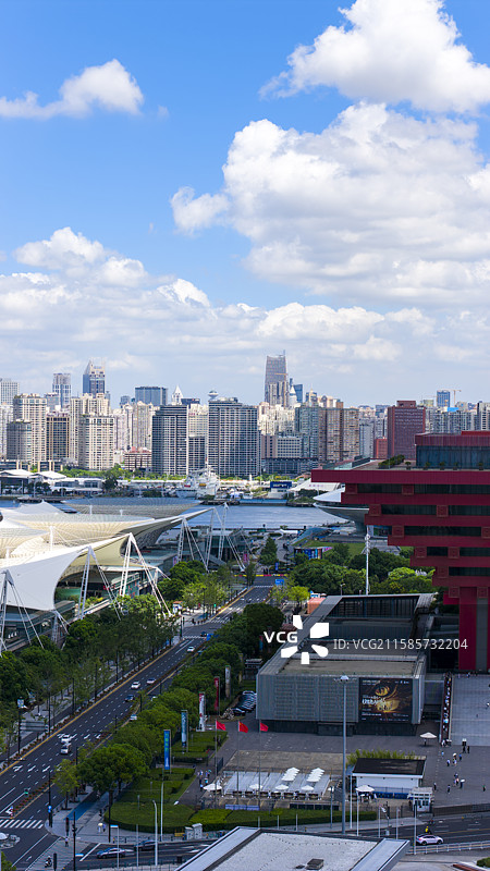 上海中华艺术宫航拍图片素材