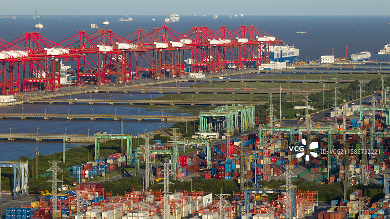 上海外高桥上海港口航拍图片素材