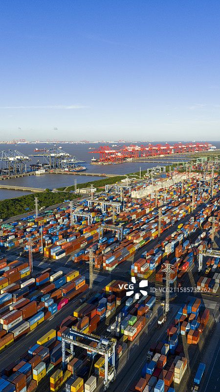 上海外高桥上海港口航拍图片素材