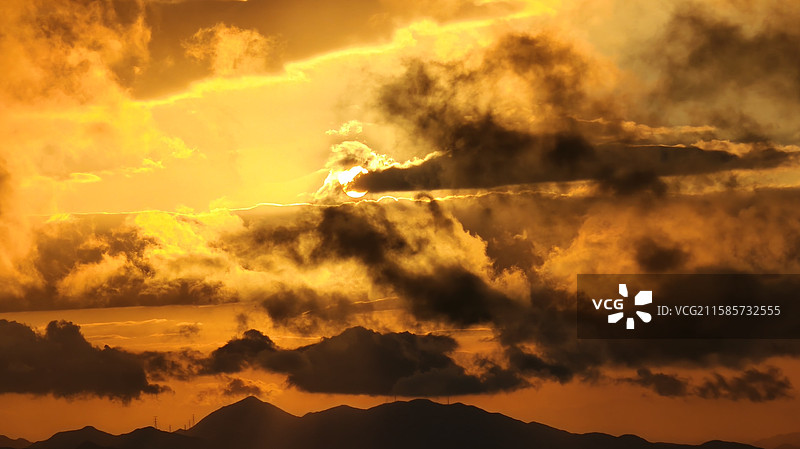 深圳梅沙尖日出朝霞图片素材