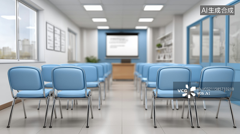 【AI数字艺术】现代化会议室内部布置图片素材