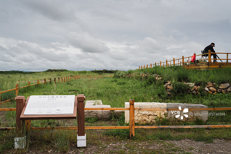 元上都遗址 汉白玉雕龙角柱图片素材