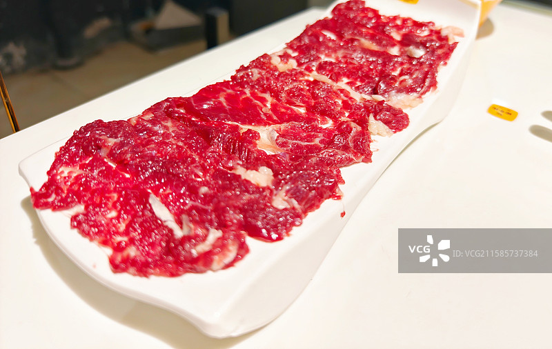 潮汕牛肉火锅的牛肉图片素材
