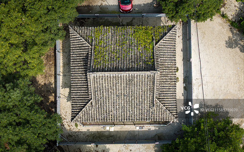 河北省保定市定兴县慈云阁航拍图片素材