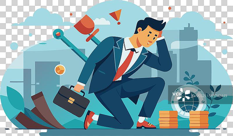 面临财务困境的商人图片素材