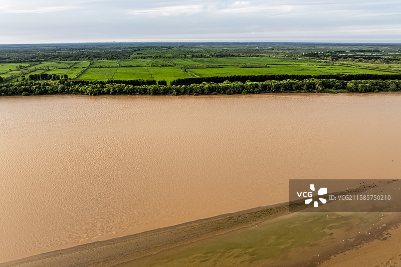 山东东营垦利区立秋时节壮美黄河生态美图片素材