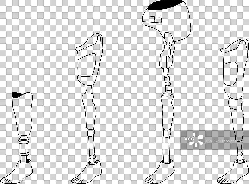 义肢线条艺术集 人工脚图片素材