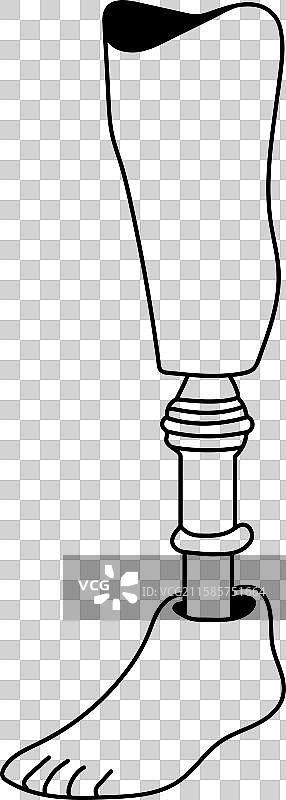 腿部假肢线条艺术人工脚图片素材