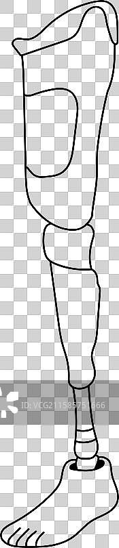 腿部假肢线条艺术人工脚图片素材