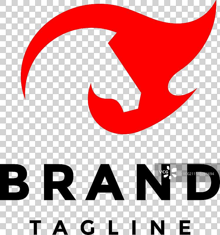 火焰标志设计中的马头剪影图片素材