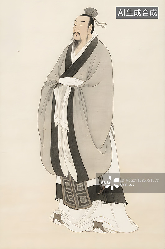 【AI数字艺术】历史文化名人复古肖像顾恺之海瑞张择端沈括图片素材