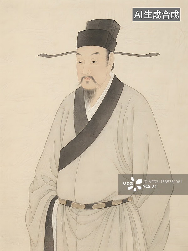 【AI数字艺术】历史文化名人复古肖像顾恺之海瑞张择端沈括图片素材