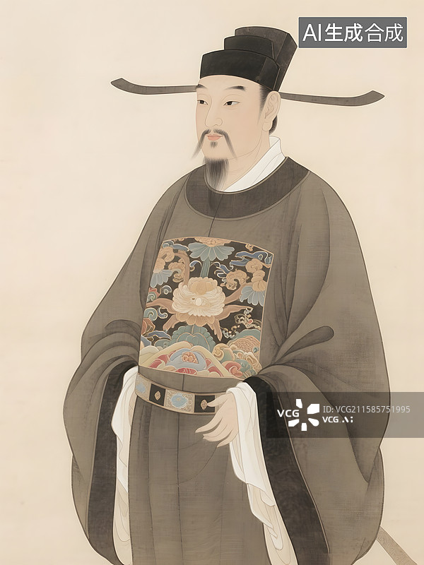 【AI数字艺术】历史文化名人复古肖像顾恺之海瑞张择端沈括图片素材