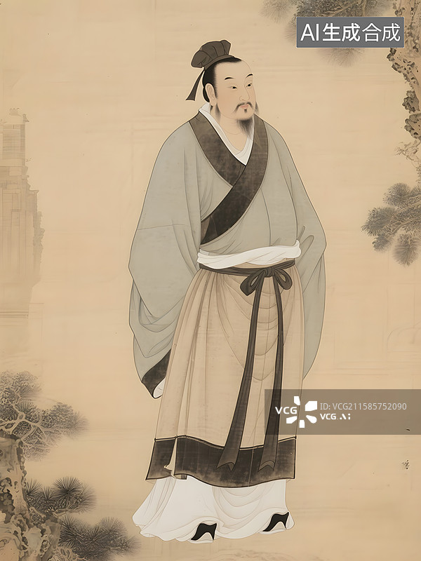 【AI数字艺术】历史文化名人复古肖像顾恺之海瑞张择端沈括图片素材