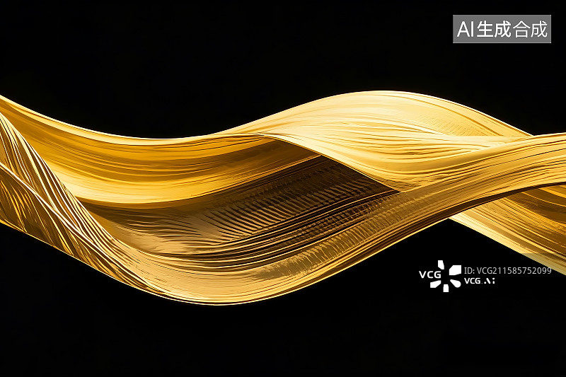 【AI数字艺术】金色曲线海报墙纸背景 鎏金 时尚奢华 装饰 金属流动纹理 商务 背景 商业 素材 壁纸图片素材