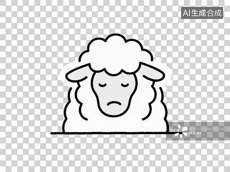 【AI数字艺术】极简主义漫画绵羊图片素材