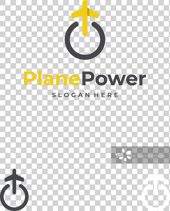 电力飞机标志概念：飞机与电力结合图片素材