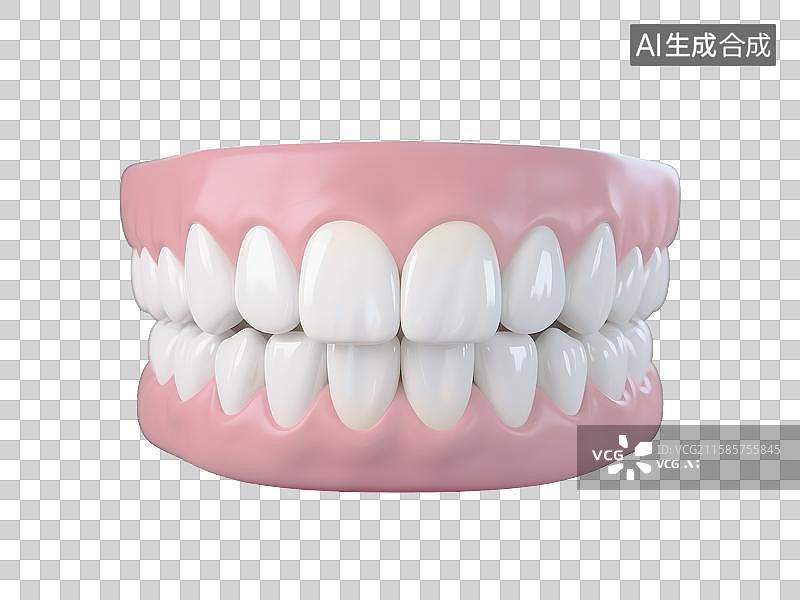 【AI数字艺术】牙齿牙龈 3D渲染模型 爱牙日 牙齿保健健康 刷牙 牙医牙科诊所 免抠元素素材图片素材
