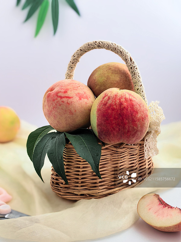 桃子熟了图片素材