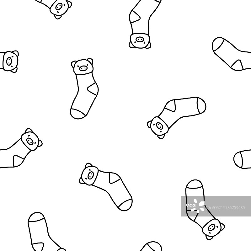 多样袜子无缝图案涂色页图片素材