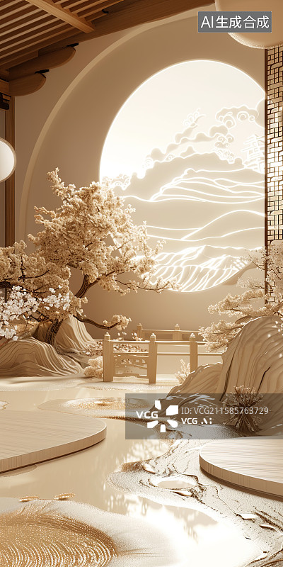 【AI数字艺术】中国 山水装饰图片素材