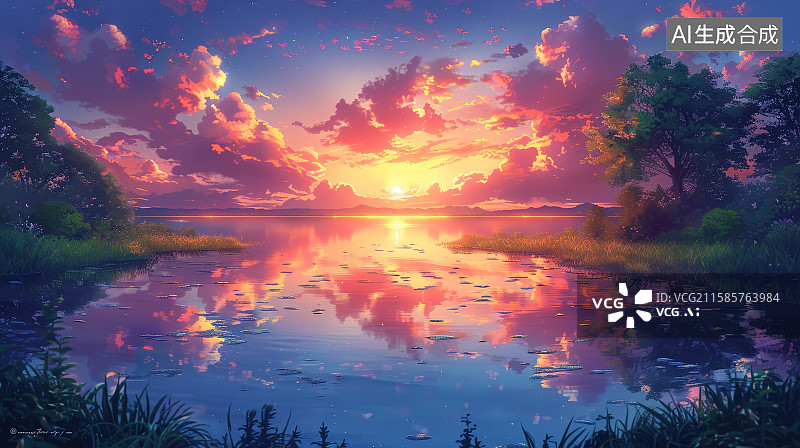 【AI数字艺术】白云山水背景插画 二十四节气图片素材