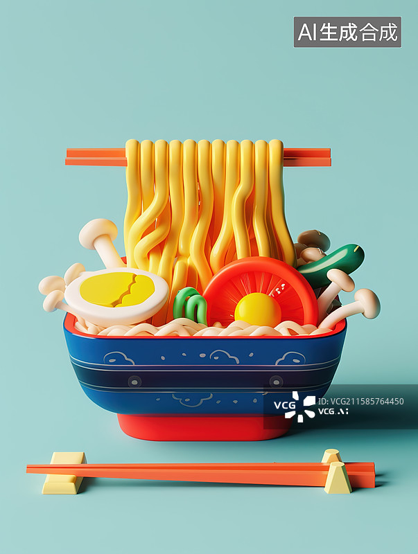 【AI数字艺术】卡通风格 炒面图片素材