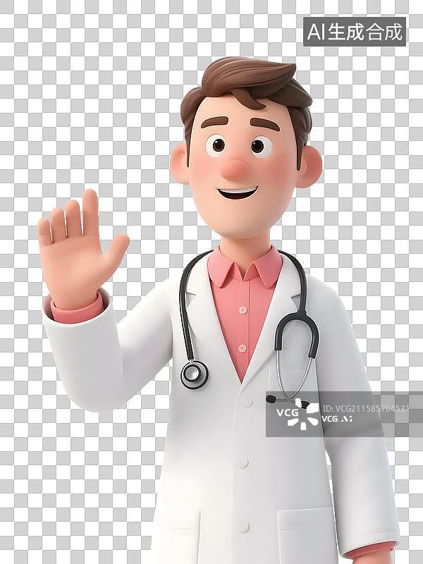 【AI数字艺术】3D人物男医生 医护人员 医师节人物图片素材