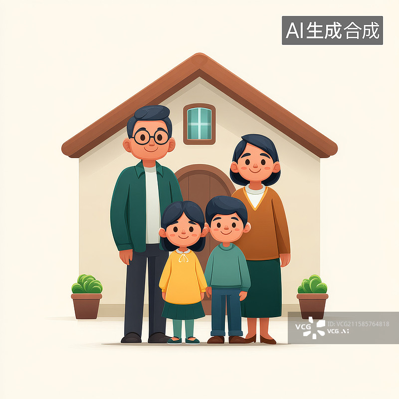 【AI数字艺术】幸福的家庭和睦图片素材