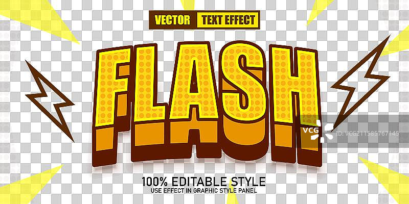 可编辑文本效果闪购模板复古风格图片素材