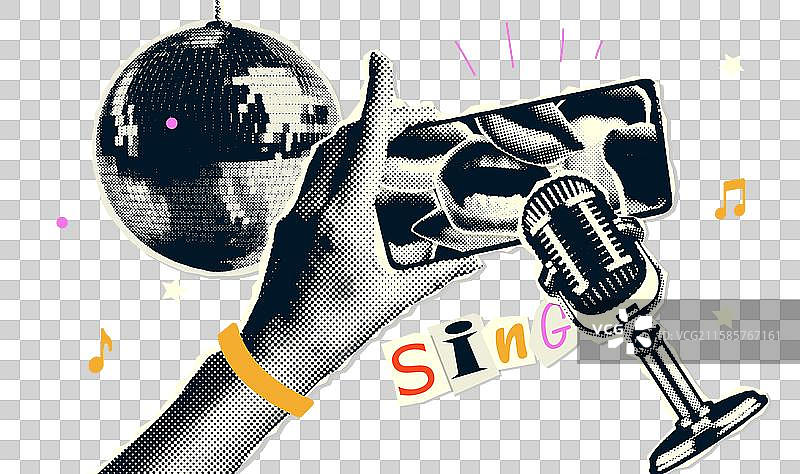 炫酷派对拼贴海报艺术作品图片素材