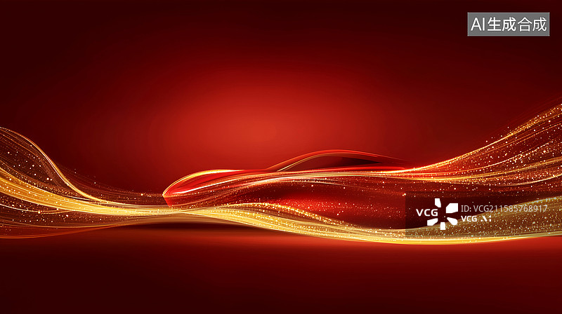 【AI数字艺术】绚丽的红色金色流线型光速速度跑车图片素材