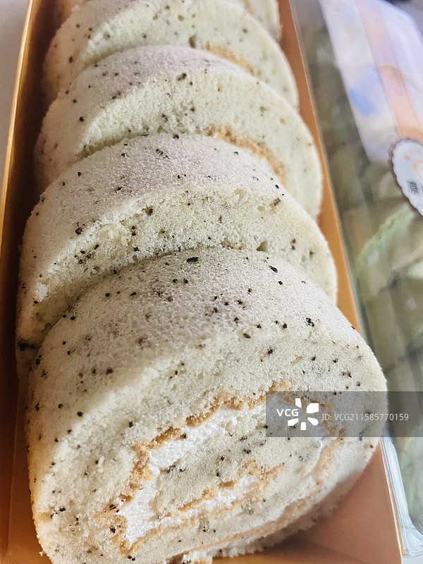 伯爵红茶蛋糕卷图片素材
