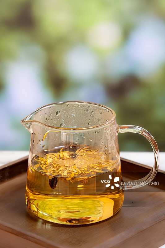 白色背景花茶静物图图片素材