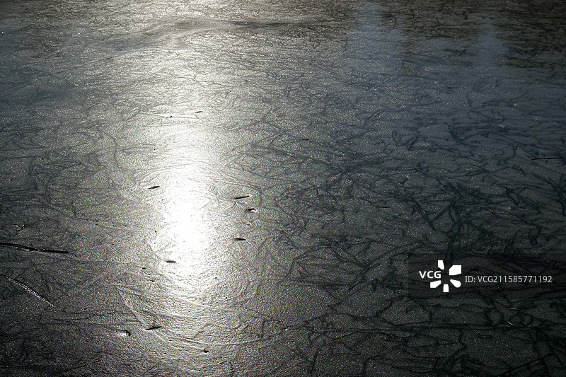 北京筒子河冬天结冰状态图片素材