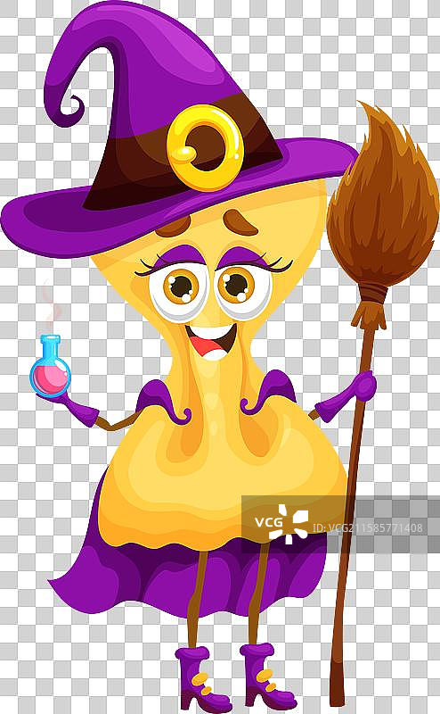 卡通万圣节意大利蝴蝶面巫师图片素材