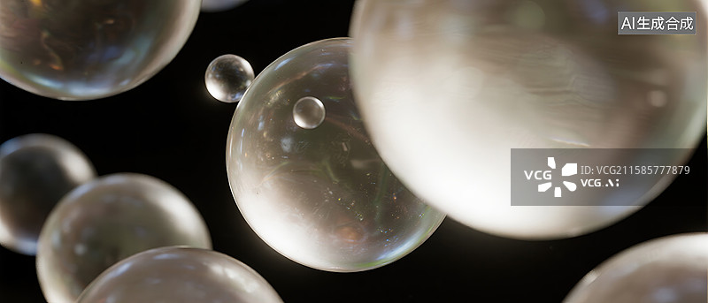 【AI数字艺术】玻璃球抽象背景图片素材