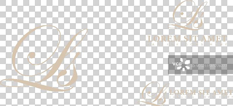 金色抽象首字母LS或SL标志图片素材