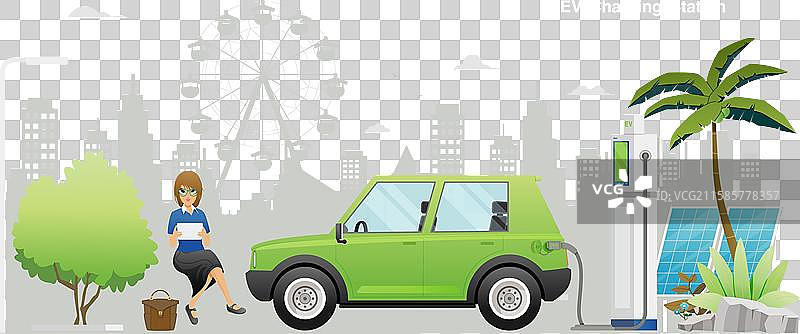 电动车充电站图片素材