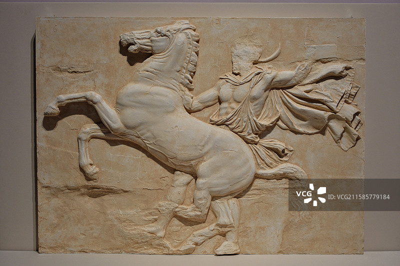 帕特农神庙西侧八号浮雕带，上海世博会博物馆 “希腊人：从阿伽门农到亚历山大”图片素材